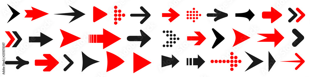 Set arrow icon. Different arrows sign – vector - obrazy, fototapety, plakaty 