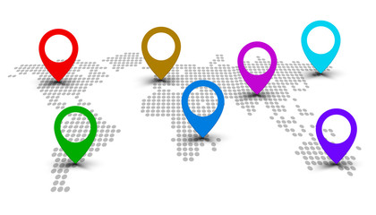 Poster - World Map with location - for stock