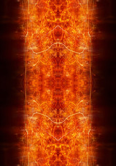 Poster - Unique abstract religious artistic 3d computer generated illustration of glorifying fiery energetic artwork background