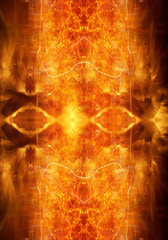 Poster - Abstract religious 3d computer generated illustration of glorifying fiery energetic artwork as a unique background