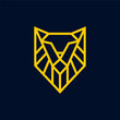 monoline lion sphinx logo icon vector template