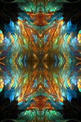 Leinwandbilder - Artistic abstract 3d computer generated illustration of colorful fractals artwork background