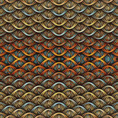 Leinwandbilder - Abstract artistic 3d computer generated illustration of multicolored beautiful fractal pattern artwork.