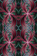 Leinwandbilder - Abstract glowing unique 3d computer generated illustration of fractals artwork background