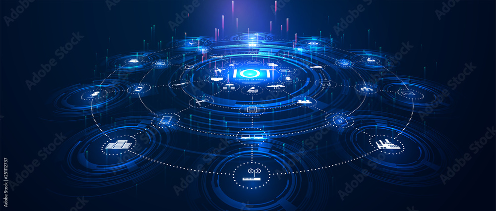 Iot Net landing page IoT. Internet of things devices and connectivity concepts ...