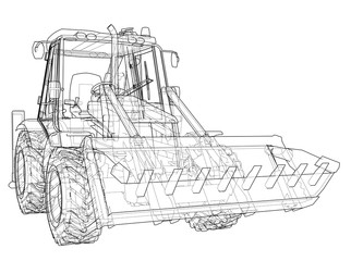 Poster - sketch of loading shovel with back actor