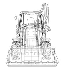Poster - sketch of loading shovel with back actor