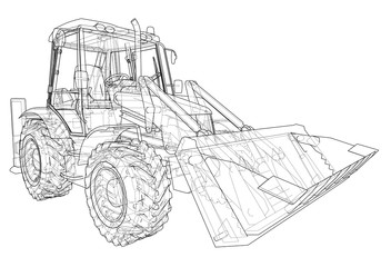 Aufkleber - Sketch of Loading Shovel with Back Actor