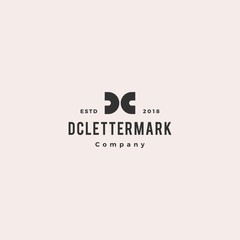 Poster - dc cd letter logo hipster retro vintage vector icon lettermark sign