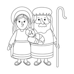 Wall Mural - nativity scene cartoon