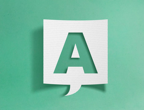 Speech bubble with letter