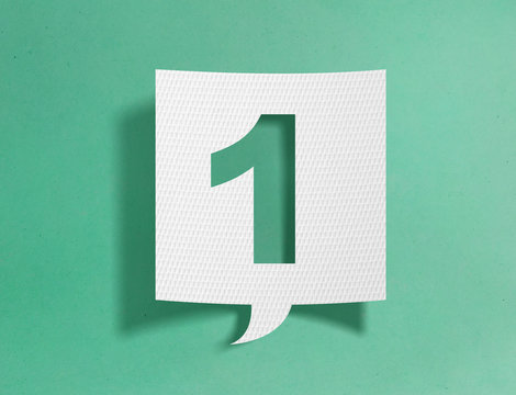 Speech bubble with number 1