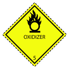 Wall Mural - Oxidizer 5.1 Label for Transportation of Hazardous Materials Class 5 vector sign symbol