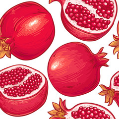 Wall Mural - pomegranate vector pattern