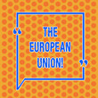 © Zofia - Writing note showing The European Union. Business photo showcasing EU to which the member states of the EEC are evolving Round Punch Holes Small Color Circles in Seamless Repeat Pattern
