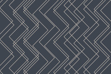 Abstract Background Pattern Made With Zigzag Lines. Decorative And Modern Vector Art In Grey Color.