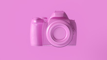 Pink Digital DLSR Camera 3d Illustration 3d Render