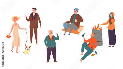 Set Poor Rich Character Socialclass Inequality Homeless Man And Women And Successful Rich People Contrast In Social Economic Classes Isolated On White Background Flat Cartoon Vector Illustration Stock Vector Adobe Stock Set Poor Rich Character Socialclass Inequality Homeless Man And Women And Successful Rich People Contrast In Social Economic Classes Isolated On White Background Flat Cartoon Vector Illustration Stock Vector Adobe Stock