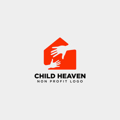 Wall Mural - hand home charity logo template vector illustration icon element