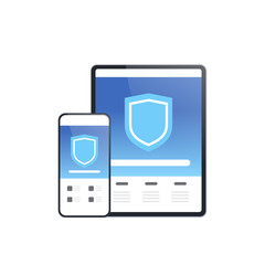 Poster - tablet and smartphone mobile data protection information security private access application concept
