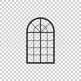 Arched window icon isolated on transparent background. Flat design. Vector Illustration