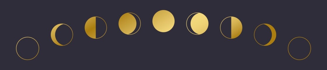 golden moon phases icon. eps 10.