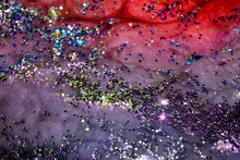 Galaxy Clouds And Glitter Abstract Sci-Fi Background