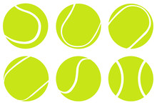Tennis Ball Set Isolated On White Background,Vector Tennis Design
