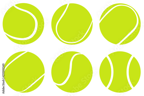 Fotomural Tennis Ball set isolated on white background,Vector tennis design