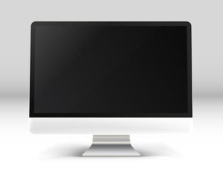 Fototapete - modern personal computer on a table vector photoreal front view illustration. template for a content