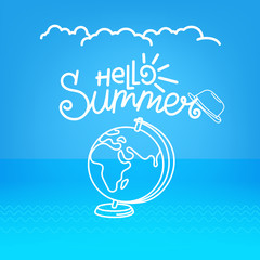 Poster - Hello summer concept. Summer travel vector illustration