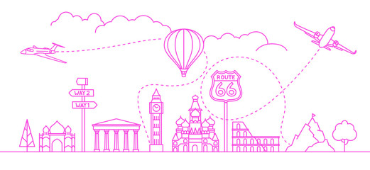 Poster - Travel destinations vector concept