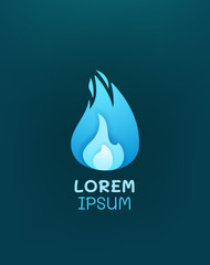 Poster - Vivid color gas flame. Logo template