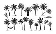 Vector Hand drawn sketch of palm logo illustration on white background