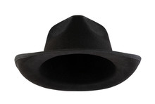 Black Retro Hat Isolated On White Background With Clipping Path