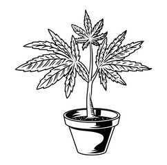 Wall Mural - pot cannabis drawing 