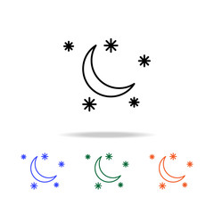 Poster - moon with stars icon. Elements of simple web icon in multi color. Premium quality graphic design icon. Simple icon for websites, web design, mobile app, info graphics