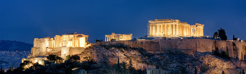 Wall Mural - Parthenon on the Acropolis at night, Athens, Greece