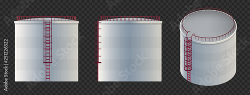 Fotomural Creative vector illustration of water tank, crude oil storage reservoir isolated on transparent background