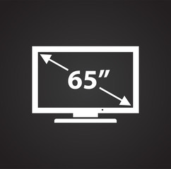 Fototapete - TV icon on black background for graphic and web design, Modern simple vector sign. Internet concept. Trendy symbol for website design web button or mobile app