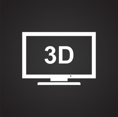 Fototapete - TV icon on black background for graphic and web design, Modern simple vector sign. Internet concept. Trendy symbol for website design web button or mobile app