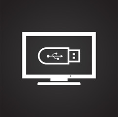 Fototapete - TV icon on black background for graphic and web design, Modern simple vector sign. Internet concept. Trendy symbol for website design web button or mobile app