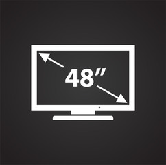 Fototapete - TV icon on black background for graphic and web design, Modern simple vector sign. Internet concept. Trendy symbol for website design web button or mobile app