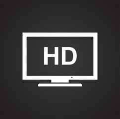 Fototapete - TV icon on black background for graphic and web design, Modern simple vector sign. Internet concept. Trendy symbol for website design web button or mobile app