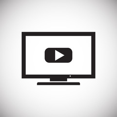 Fototapete - TV icon on white background for graphic and web design, Modern simple vector sign. Internet concept. Trendy symbol for website design web button or mobile app