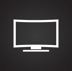 Fototapete - TV icon on black background for graphic and web design, Modern simple vector sign. Internet concept. Trendy symbol for website design web button or mobile app
