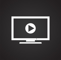 Fototapete - TV icon on black background for graphic and web design, Modern simple vector sign. Internet concept. Trendy symbol for website design web button or mobile app