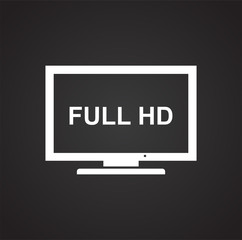 Fototapete - TV icon on black background for graphic and web design, Modern simple vector sign. Internet concept. Trendy symbol for website design web button or mobile app
