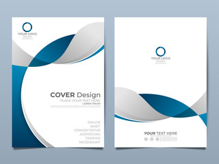 blue corporate identity cover business vector design, flyer brochure advertising abstract background