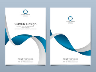Wall Mural - blue corporate identity cover business vector design, flyer brochure advertising abstract background